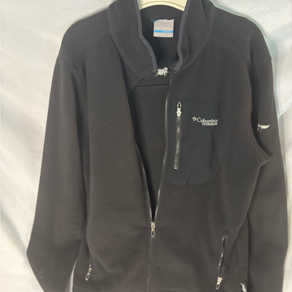 Columbia Black Varsity Jacket with Stand-Up Collar